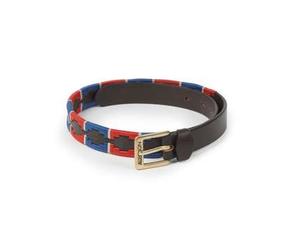 Shires Aubrion Drover Skinny Polo Belt Navy/Red - 60cm
