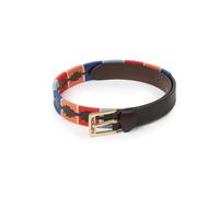 Shires Aubrion Drover Skinny Polo Belt Turquoise/Red/Blue - 70cm