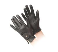 Shires Aubrion Ladies Leather Horse Riding Gloves in Black Medium, Black