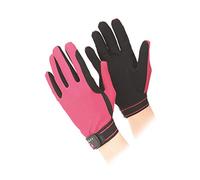 Shires Aubrion Ladies Mesh Horse Riding Gloves in Raspberry Extra Small, Raspberry