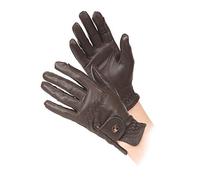 Shires Aubrion Leather Horse Riding Gloves - Child Sizes in Brown Large, Brown