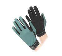 Shires Aubrion Mesh Horse Riding Gloves - Child Sizes in Green Medium, Green