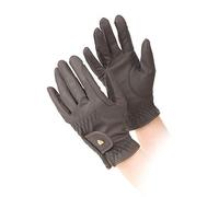 Shires Aubrion PU Synthetic Leather Horse Riding Gloves Child - Brown X-Large, Brown