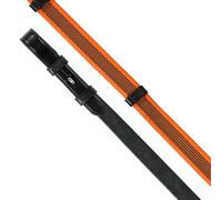 Shires Aviemore Continental Rubber Grip Reins Black/Orange 48X5/8
