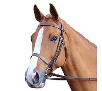Shire Bridle Aviemore Plain With Rubber Grip Reins - Havana Cob