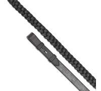Shires Aviemore Plaited Leather Reins - Black - Size: 54inch x 5/8 inch