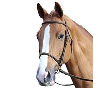 Shires Aviemore Raised Cavesson Bridle-Havana Pony