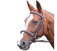 Shires Avignon Padded Raised Leather Noseband (Pony, Havana)