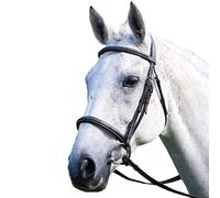 Shires Avignon Padded Raised Leather Noseband (Small Pony, Black)
