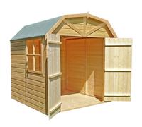 Shires Barn Double Doors Tongue & Groove Garden Shed Workshop Approx 7x7 ft in Light Tan Shires Light Tan