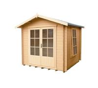 Shires Barnsdale Log Cabin Home Office Garden Room Approx 8 x 8 Feet in Tan Shires Tan