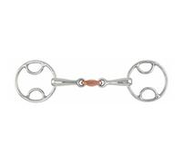 Shires Beval Bit with Copper Lozenge Peanut Links Loop Ring / Beval Bits 6"