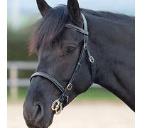 Shires Blenheim Fancy Stitched Inhand Bridle-Black Pony