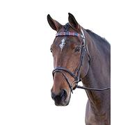 Shires Velociti GARA Leather Polo Browband RedNavy, Size Pony | Charlies
