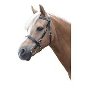 Shires Blenheim Plain Inhand Bridle-Black Cob