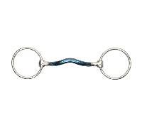 Shires Blue Sweet Iron Loose Ring with Mullen Mouth - Horse Bridle Bits - Blue - Size: 5 inch