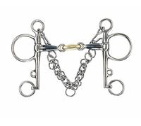 Shires Blue Sweet Iron Pelham With Brass Lozenge Blue Horse Bit 6", Bluee Sweet Iron