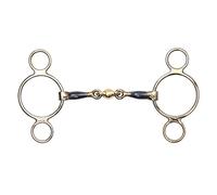 Shires Blue Sweet Iron Two Ring Gag With Lozenge - Blue Sweet Iron - 5