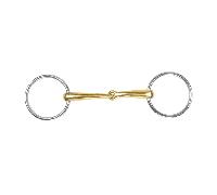 Shires Brass Alloy Curved Loose Ring Snaffle - Horse Bridle Bits - Brass - Size: 4.5 inch