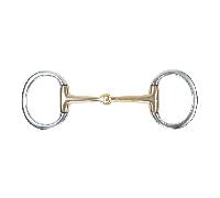 Shires Brass Alloy Flat Ring Eggbutt - Horse Bridle Bits - Brass - Size: 5.5 inch