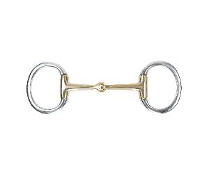 Shires Brass Alloy Flat Ring Eggbutt - Horse Bridle Bits - Brass - Size: 5.5 inch