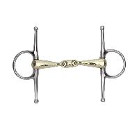 Shires Brass Alloy Full Cheek Snaffle with Lozenge - Horse Bridle Bits - Brass - Size: 5 inch