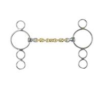 Shires Brass Waterford Horse 3 Ring Gag Bit Brass (5In)