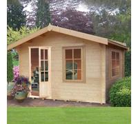 Shires Bucknells 28 mm Log Cabin 10 x 10 Feet in Light Brown Shires Light Brown