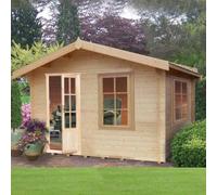 Shires Bucknells 28 mm Log Cabin 10 x 8 Feet in Light Tan Shires Light Tan