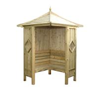 Shires Classic Corner Arbour Garden Arch Seat Approx 4 x 4 Feet in Brown Shires Brown