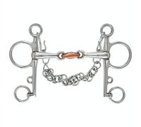 Shires Copper Double-Jointed Horse Pelham Bit Silver (5.5In)