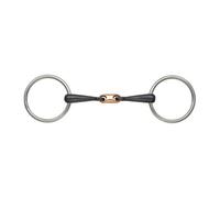 Shires Copper Lozenge Horse Snaffle Bit Black/silver (4.5In)