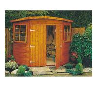 Shires Corner Shed Double Doors Tongue & Groove Garden Shed 10x10 ft in Brown Shires Brown