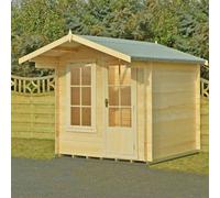 Shires Crinan Log Cabin Home Office Garden Room Approx 8 x 8 Feet in Light Tan Shires Light Tan
