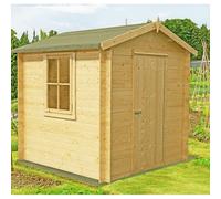 Shires Danbury Log Cabin Home Office Garden Room Approx 8 x 8 Feet in Light Tan Shires Light Tan