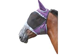 Shires Deluxe Horse Fly Mask With Ears & Nose Fringe Purple (Small Pony)