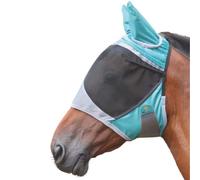 Shires Deluxe Horse/Pony Fly Mask With Ears, UV Protection (Pony, Green)
