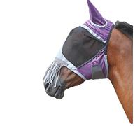 Shires Deluxe Fly Mask with Nose Fringe Purple - Extra Full