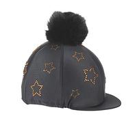 Shires Diamante Star Horse Riding Hat Cover in Black - One Size