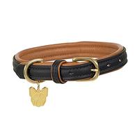 Digby and Fox Padded Leather Dog Collar Black - Large