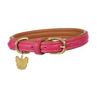 Shires Digby and Fox Padded Leather Dog Collar - M (41 - 46cm) · Pink