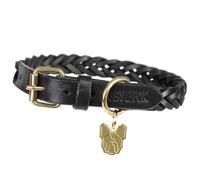 Shires Digby and Fox Plaited Dog Collar - XS (26 - 34cm) · Black