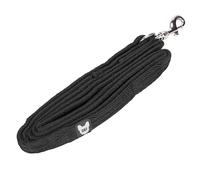 Shires Digby & Fox Cushion Web Dog Lead - Soft Padded Anti-Chafe Quilted Handle, Durable Tubular Webbing, Brass Hardware, Multiple Colours & Sizes (Black, 1.5cm)