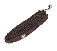 Shires Digby & Fox Cushion Web Dog Lead - Soft Padded Anti-Chafe Quilted Handle, Durable Tubular Webbing, Brass Hardware, Multiple Colours & Sizes (Brown, 1.5cm)