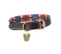 Digby and Fox Drover Polo Dog Collar Navy/Red - Extra Small