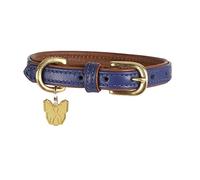 Shires Digby & Fox Padded Leather Dog Collar - Navy Blue Small