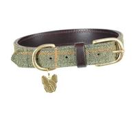 Digby and Fox Tweed Dog Collar Red/Yellow/Blue Check - Extra Small