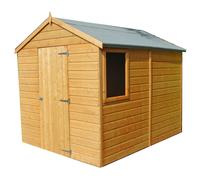 Shires Durham Single Door Tongue & Groove Garden Shed Workshop 8x6 ft in Brown Shires Brown