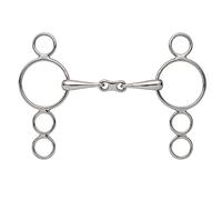 Shires 3 Ring Dutch Gag French Link Bit Silver - 6.0"