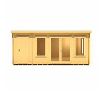 Shires Elm 10 x 17 Feet Log Cabin in 19 mm Logs - L509 x W299 x H225 cm in Light Brown Shires Light Brown